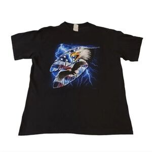 Vintage Y2K Uncle Jerry's T's American Eagle Feather Lightning Bolt Tshirt